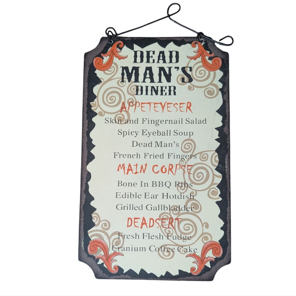 FREE! Dead Man's Diner Halloween Menu Sign